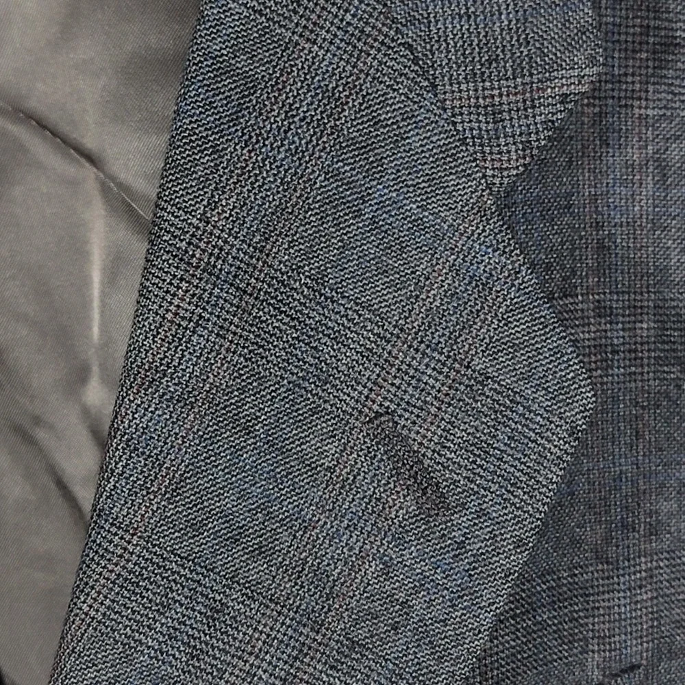 VTG St. Michael Men's Sport Coat Blazer Two Button Gray Plaid Wool‎ Sz 38S
